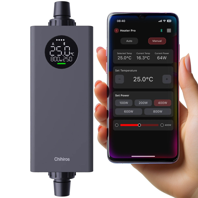 Chihiros Heater Pro 10W - 1000W - zewnętrzna grzałka sterowana aplikacją 12/16