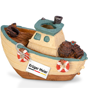 Kruger Meier Fishing Boat – Statek do akwarium 11x6.5x7.5 cm