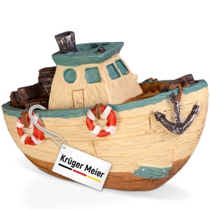Kruger Meier Fishing Boat – Statek do akwarium 11x6.5x7.5 cm