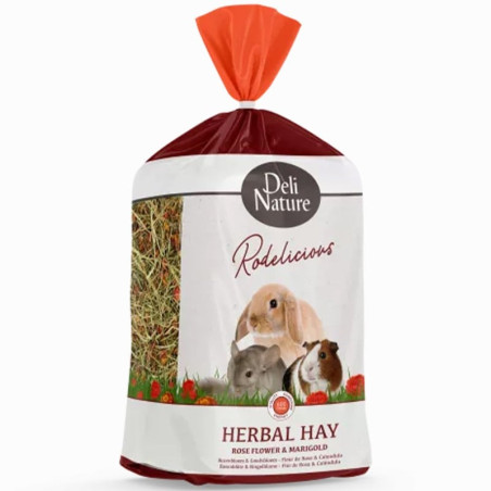Deli Nature Rodelicious Herbal Hay Rose - sianko ziołowe z różą i nagietkiem 600g
