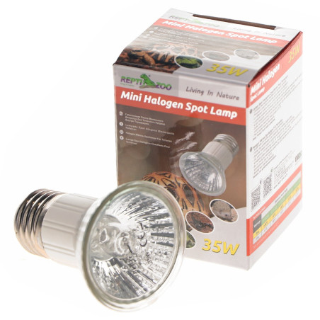 Repti-Zoo Mini Halogen Spot 35W – mały halogen grzewczy gwarantujący punktowe ogrzewanie i naturalne światło UVA