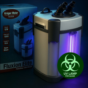 Kruger Meier Fluxion Elite 1800 UVC PRO - filtr zewnętrzny z lampą UV do akwarium 120 - 350 litrów