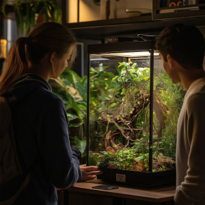 Terrario – Sztuczna Gałąź Dekoracyjna z Pędami do Terrarium – 100 cm