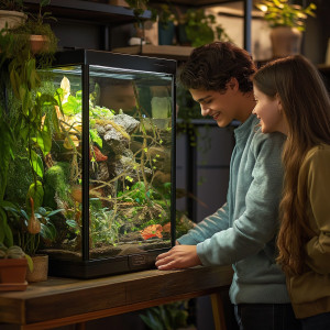 Terrario – Sztuczna Gałąź Dekoracyjna z Pędami do Terrarium – 100 cm