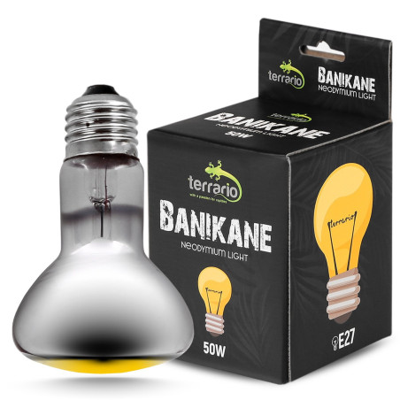 Terrario Banikane Neodymium Light - żarówka grzewcza neodymowa 50W – naturalne światło i optymalne ogrzewanie terrarium