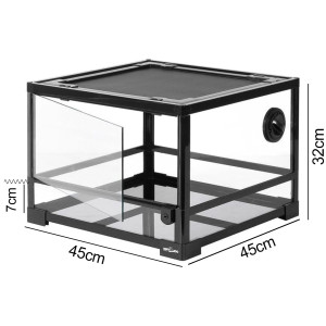 Repti-Zoo Glass Terrarium 45x45x32cm - szklane terrarium z metalową siatką