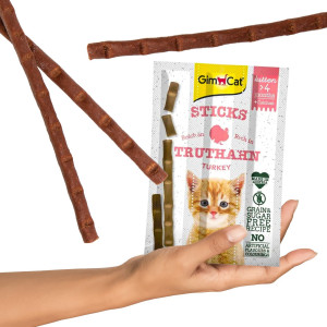GimCat Sticks Kitten - kiełbaski indyk i wapno 3 sztuki