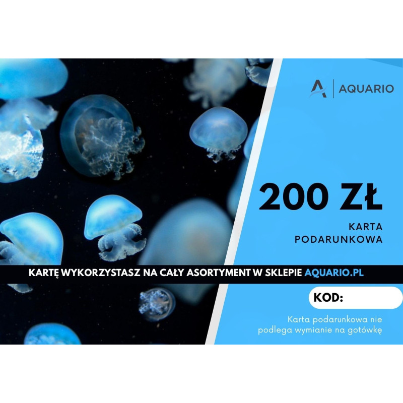 Karta podarunkowa 200 zł - Idealny prezent dla akwarysty lub terrarysty