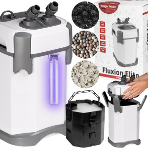 Kruger Meier Fluxion Elite 1200 UVC PRO - filtr zewnętrzny z lampą UV do akwarium 100 - 250 litrów