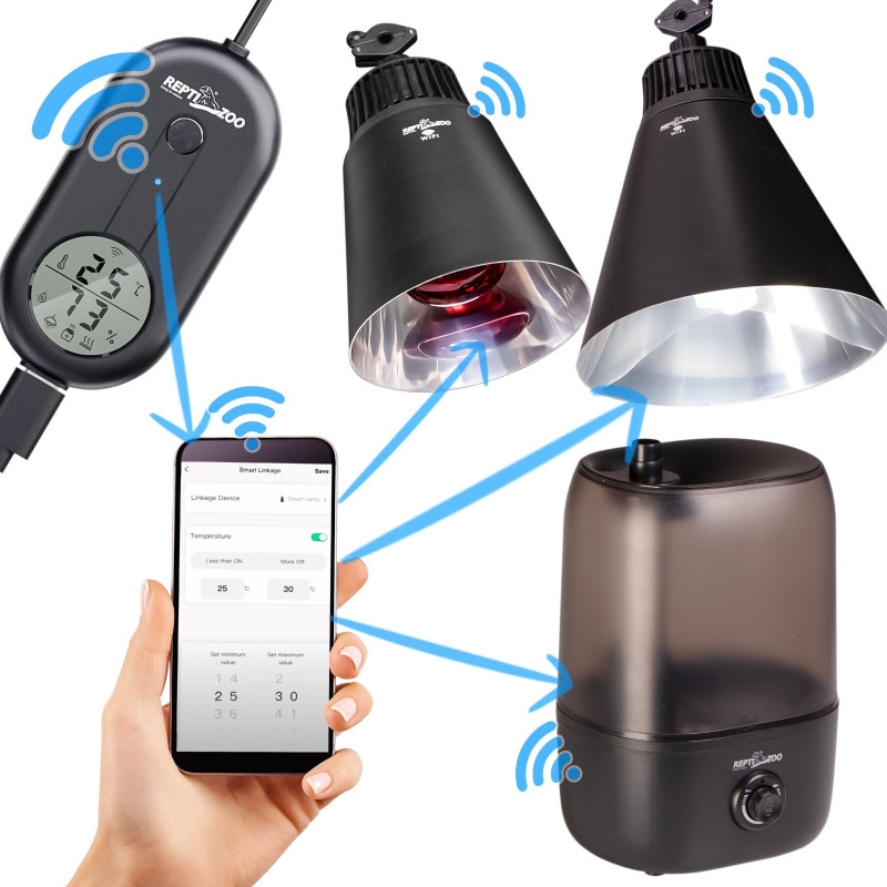 Repti-Zoo Smart Wi-Fi Deep Lamp - lampa na żarówki grzewcze Wi-Fi – Precyzyjne ogrzewanie terrarium i zdalna kontrola