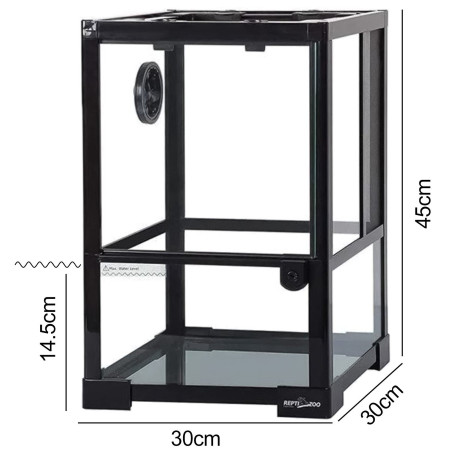 Repti-Zoo Glass Terrarium 30x30x45cm - szklane terrarium z metalową siatką