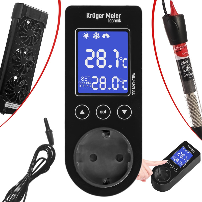 Kruger Meier Wildhorn LCD - termostat – Precyzyjna kontrola temperatury dla wymagających akwarystów i terrarystów