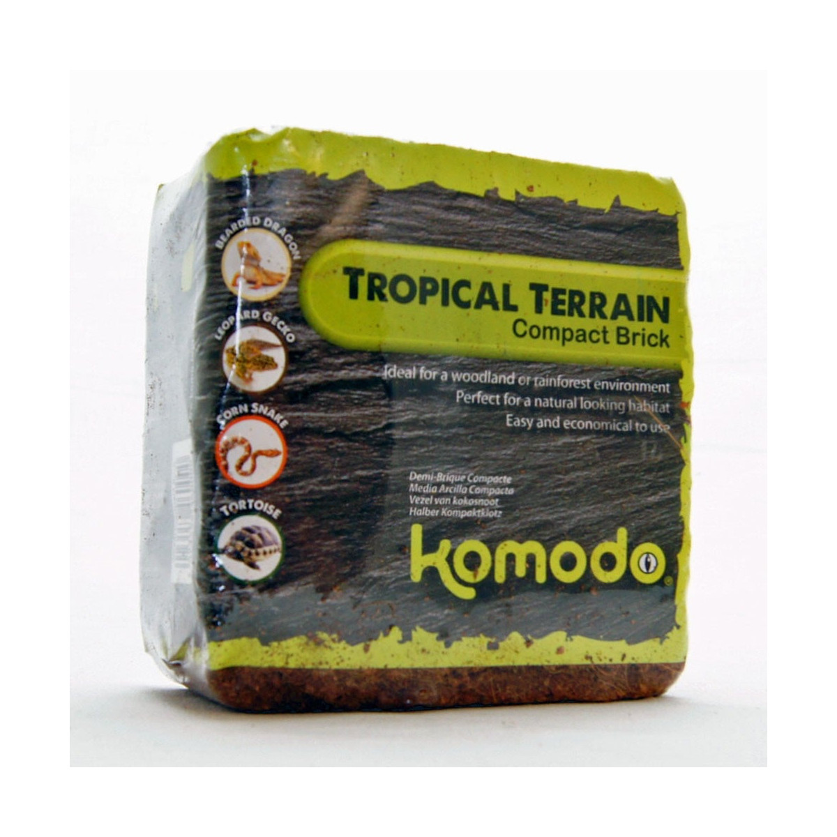 Komodo Tropical Terrain Brick M - podłoże z włókien kokosa 4l. Produkt ten cechuje wysoka absorpcja wody oraz wilgoci