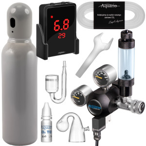 Aquario Exclusive 2.0 - zestaw CO2 z elektrozaworem i komputerem pH + butla 8l