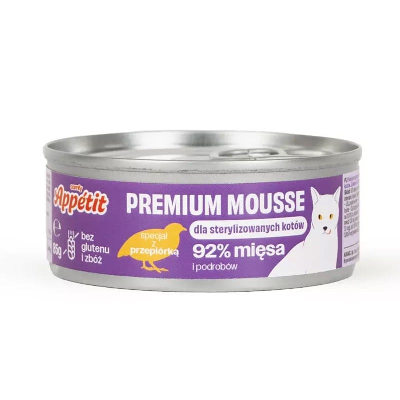 Comfy Appetit Premium Mousse Sterilized Przepiórka 85g - Karma dla kota