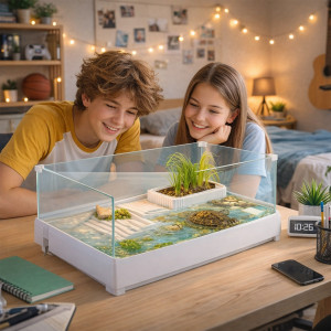 Kruger Meier Turtle Shell Garden - akwarium dla żółwia z wyspą 49x31x18.5