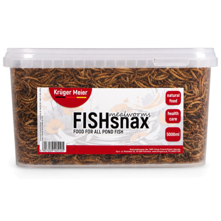Kruger Meier FISHsnax Mealworms 5000ml - larwy mącznika dla ryb