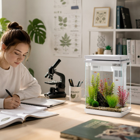 Kruger Meier LUMIQ AquaCube 10l White - akwarium z filtrem i oświetleniem