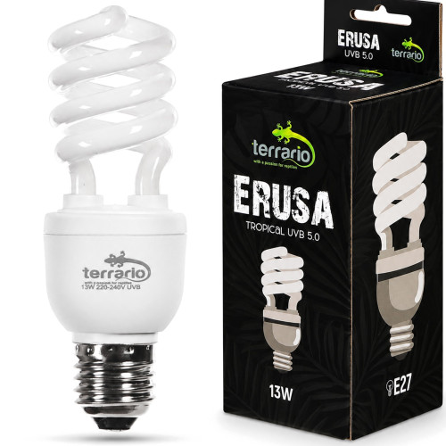 Terrario Erusa Tropical UVB 5.0 żarówka spiralna 13W - Idealna do tropikalnych terrariów