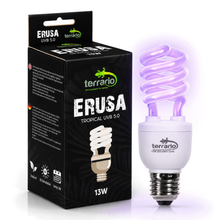 Terrario Erusa Tropical UVB 5.0 żarówka spiralna 13W - Idealna do tropikalnych terrariów