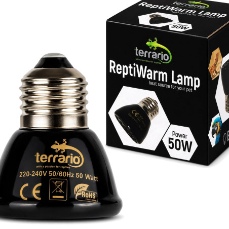 Terrario ReptiWarm 50W - mini emiter ciepła | Bezpieczne ciepło dla gadów