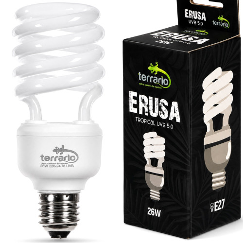 Terrario Erusa Tropical UVB 5.0 - żarówka spiralna 5.0 26W | Idealna dla gadów tropikalnych