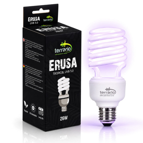 Terrario Erusa Tropical UVB 5.0 - żarówka spiralna 5.0 26W | Idealna dla gadów tropikalnych