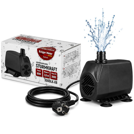 Kruger Meier Sturmkraft 3000LK-X8 - pompa wody 3000l/h | Idealna do oczka wodnego