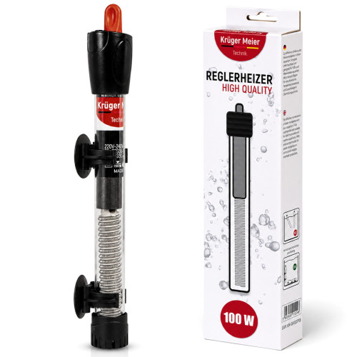 Kruger Meier Reglerheizer 100W - grzałka z termostatem do akwarium | Stabilna temperatura, bezpieczna dla ryb