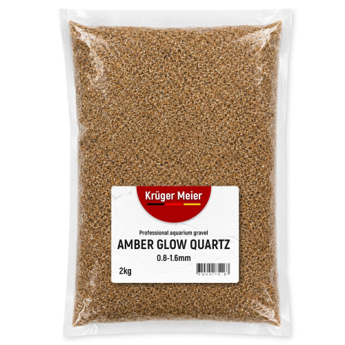 Żwirek akwarystyczny Kruger Meier Amber Glow Quartz 0,8-1,6 mm 2 kg bursztynowy