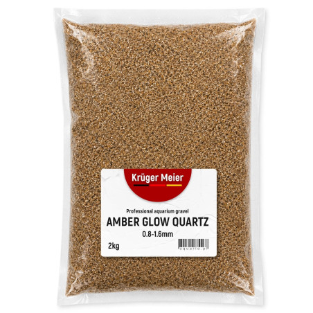 Żwirek akwarystyczny Kruger Meier Amber Glow Quartz 0,8-1,6 mm 2 kg bursztynowy