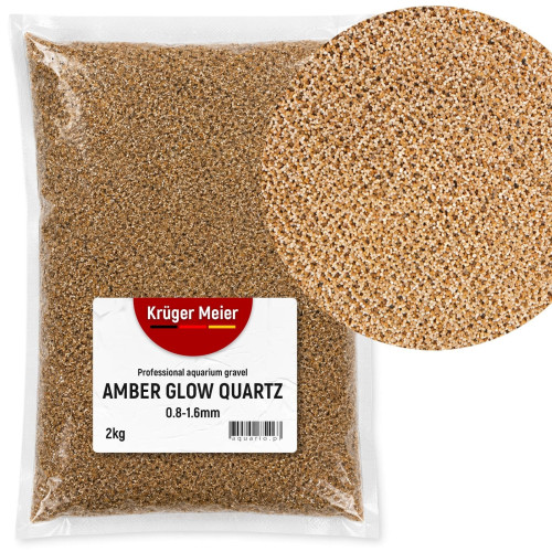 Żwirek akwarystyczny Kruger Meier Amber Glow Quartz 0,8-1,6 mm 2 kg bursztynowy