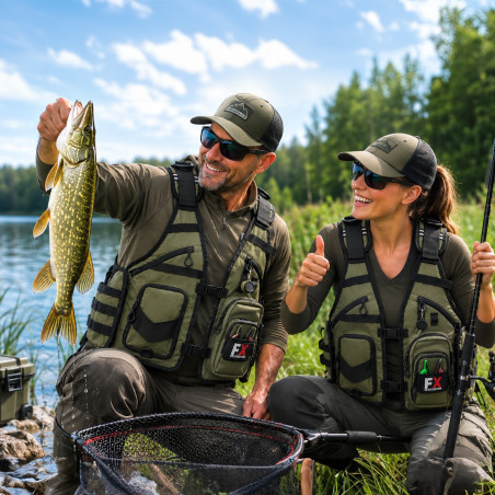 Kamizelka wędkarska Fishing Expedition CombiVest Green
