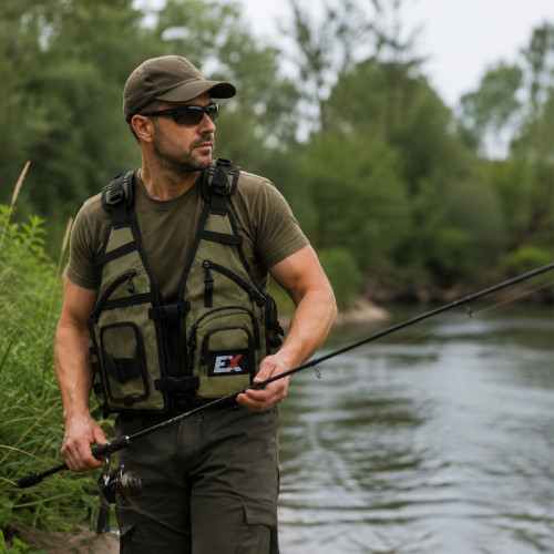 Kamizelka wędkarska Fishing Expedition CombiVest Green