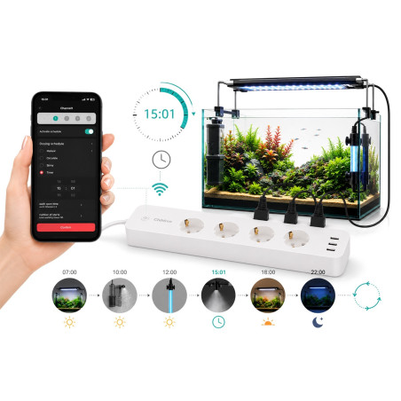 Listwa zasilająca Chihiros Smart Power Strip WiFi, programator i zdalne sterowanie do terrarium