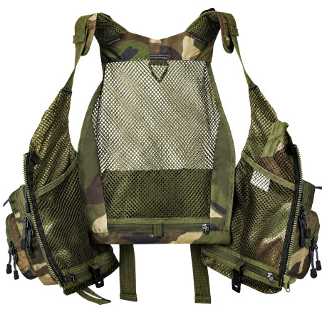 Kamizelka wędkarska Fishing Expedition MaxiVest Camo, wielokieszeniowa, lekka, regulowana