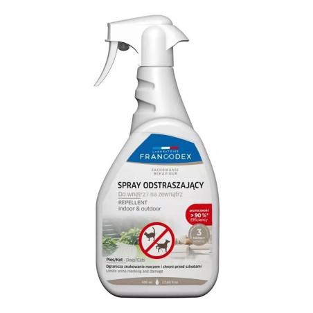 Francodex - spray odstraszający psy, koty, kuny do wewnątrz i na zewnątrz 500ml