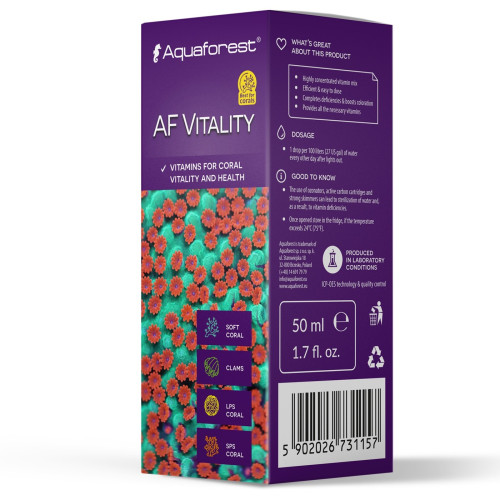 Aquaforest Vitality 50ml - Wzmacnia odporność i kondycję ryb morskich
