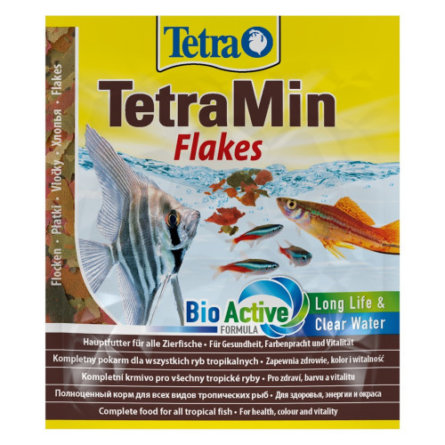 Tetra Min Flakes 12g - Pełnowartościowy pokarm, intensywne kolory