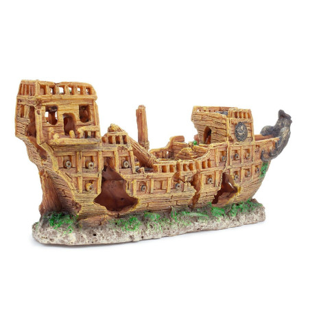 Ozdoba do akwarium Happet Statek Wrak 25 cm