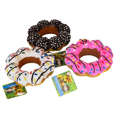 HappyPet Vinyl Donut - zabawka pączek | Wytrzymała, bezpieczna zabawa dla psa