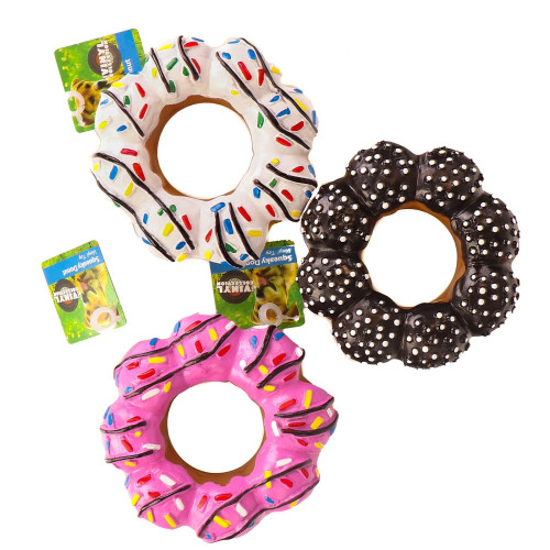 HappyPet Vinyl Donut - zabawka pączek | Wytrzymała, bezpieczna zabawa dla psa
