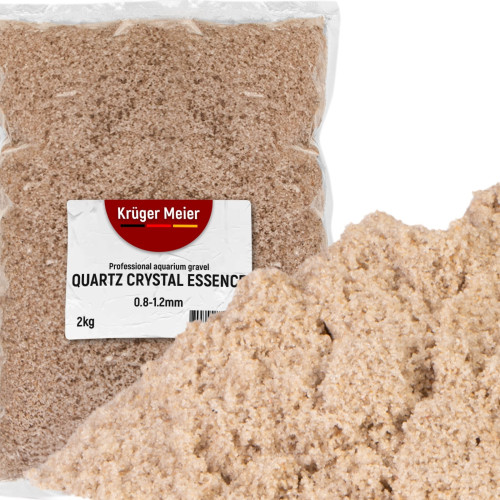 Kruger Meier Quartz Crystal Essence 0,8–1,2 mm – Piasek akwarystyczny 2 kg | Idealny do akwarium słodkowodnego