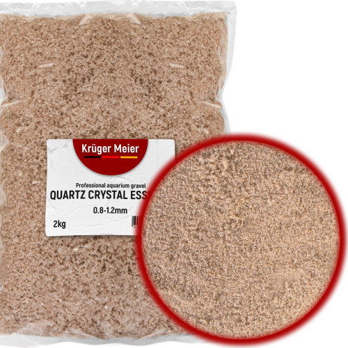 Kruger Meier Quartz Crystal Essence 0,8–1,2 mm – Piasek akwarystyczny 2 kg | Idealny do akwarium słodkowodnego