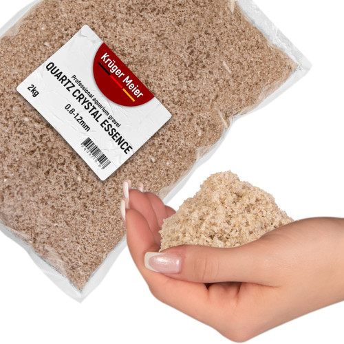 Kruger Meier Quartz Crystal Essence 0,8–1,2 mm – Piasek akwarystyczny 2 kg | Idealny do akwarium słodkowodnego