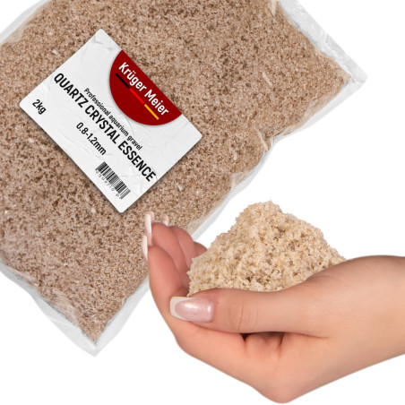 Kruger Meier Quartz Crystal Essence 0,8–1,2 mm – Piasek akwarystyczny 2 kg | Idealny do akwarium słodkowodnego