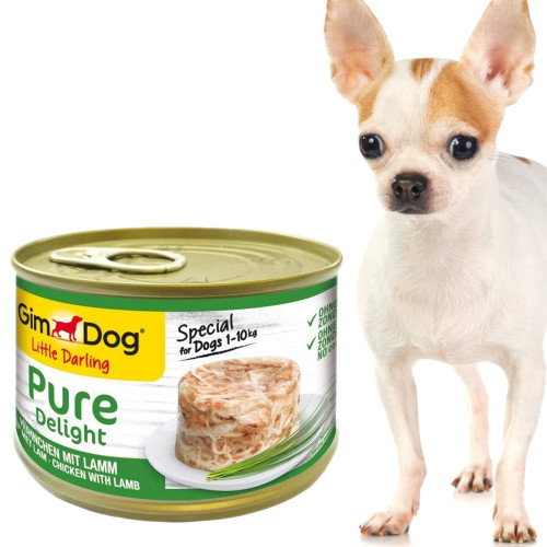 Karma dla małych psów Gimdog Pure Delight 150 g kurczak i jagnięcina w galarecie