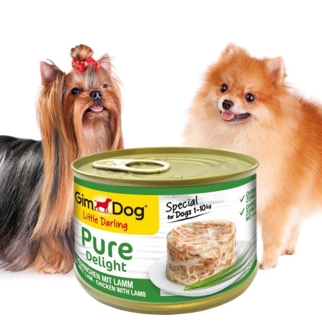 Karma dla małych psów Gimdog Pure Delight 150 g kurczak i jagnięcina w galarecie