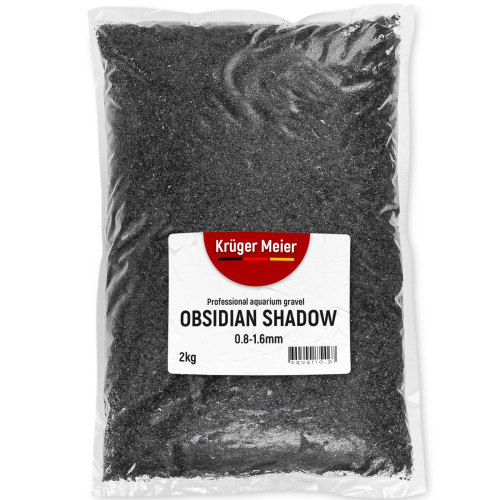Kruger Meier Obsidian Shadow 0.8–1.6 mm – Piasek akwarystyczny 2 kg - Idealny do akwarium