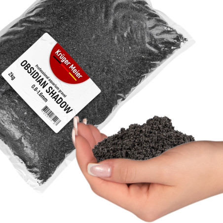 Kruger Meier Obsidian Shadow 0.8–1.6 mm – Piasek akwarystyczny 2 kg - Idealny do akwarium
